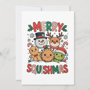 Cartão De Festividades Feliz Squishmas Esquadrão Squish Natal Xmas