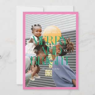 Cartão De Festividades Feliz tipográfica moderna colorida e foto brilhant