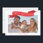 Cartão De Festividades FELIZ TUDO FOTO A moderna faixa da família vermelh<br><div class="desc">por kat massard >> kat@simplysweetPAPERIE.com <<< Enviar e enviar mensagem especial extra com estilo e pizzazz este ano... Personalizado com seus detalhes e fotos meus produtos de férias modernos certamente se destacarão do elogio que seus amigos e familiares receberão nesta temporada e farão uma lembrança especial que será apreciada muito...</div>