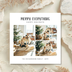 Cartão De Festividades Feliz Tudo Moderno 4 Fotografias Natal