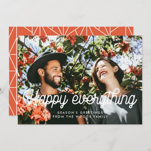 Cartão De Festividades Feliz Tudo Retro Foto Vintage (Frente/Verso)