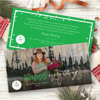 Cartão De Festividades Feliz Tudo Simples Tipografia Foto de Negócios