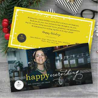 Cartão De Festividades Feliz Tudo Simples Tipografia Foto de Negócios
