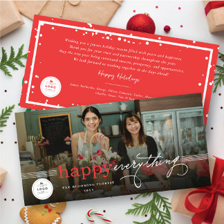 Cartão De Festividades Feliz Tudo Simples Tipografia Foto de Negócios