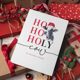 Cartão De Festividades Feliz Vaca, é Natal