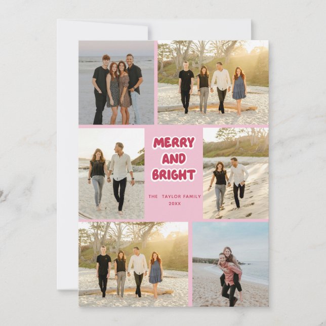 Cartão De Festividades Feliz Vermelha Colorida e Xadrez Brilhante (Frente)