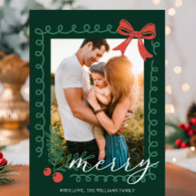 Feliz Vermelha e Verde Desenhada à Mão