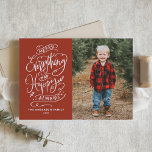 Cartão De Festividades Feliz Vermelha Tudo e Foto Sempre Feliz<br><div class="desc">Feliz tudo,  e feliz sempre! Envie cartões de natal quentes para a família e amigos com este cartão de feriado personalizável. Apresenta caligrafia festiva moderna. Personalize este cartão de feriado fotográfico adicionando os seus próprios detalhes. Este cartão de férias moderno está disponível em outros estoques de cartão.</div>