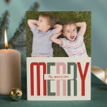 Cartão De Festividades Feliz Vintage script Photo Christmas<br><div class="desc">Faça a sua Feliz com o roteiro Vintage com o Cartão de Férias de Natal para a época de Natal. DM se precisar de ajuda!</div>