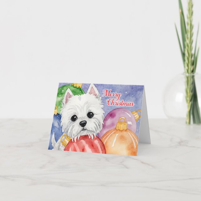 Cartão De Festividades Feliz Westie Natal (Frente)