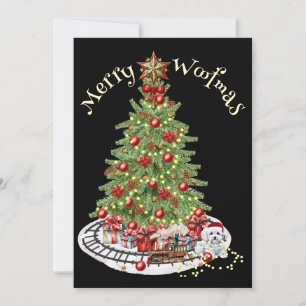 Cartão De Festividades Feliz Woofmas Design de Cachorro - Bichon Frise