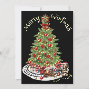 Cartão De Festividades Feliz Woofmas Design de Cachorro - Dachshund