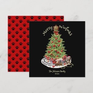 Cartão De Festividades Feliz Woofmas Design de Cachorro - Dachshund