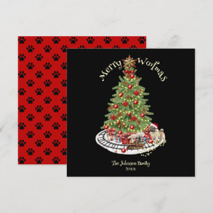Cartão De Festividades Feliz Woofmas Design de Cachorro - Pug