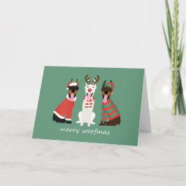 Cartão De Festividades Feliz Woofmas Dobermann - Cães de Natal