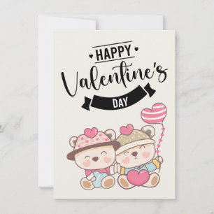 Cartão De Festividades felizes amantes de san valentine bebendo café