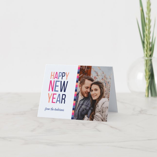 Cartão De Festividades Felizes anos novos de Fotografias Personalizadas P (Frente)