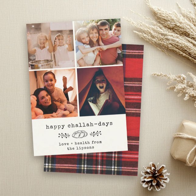 Cartão De Festividades Felizes Dias de Challah Colagem de Fotos de Hanukk (Criador carregado)