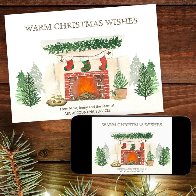 Cartão De Festividades Felizes e quentes Lareiras de Natal (Cozy Fireplace Christmas Card. Buy professionally printed or as a printable digital download.)