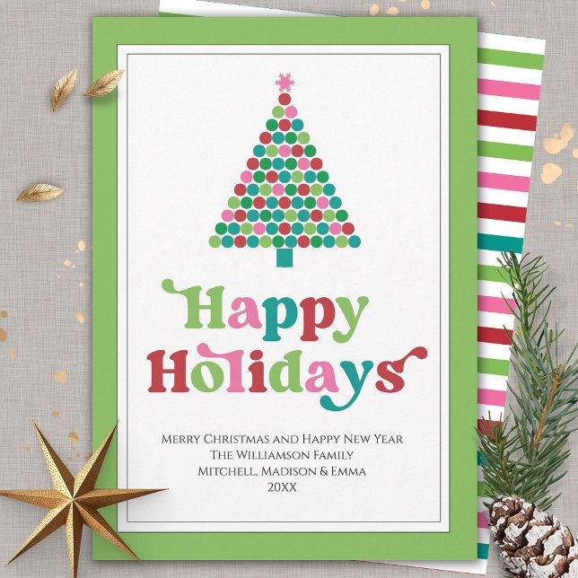 Cartão De Festividades Felizes Feriados Brincadinhos Retróficam Árvore de (Criador carregado)