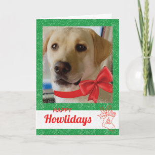 Cartão De Festividades Felizes Feriados, Cão Labrador e Arco Vermelho