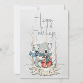 Cartão De Festividades Felizes Feriados, Cute Koala