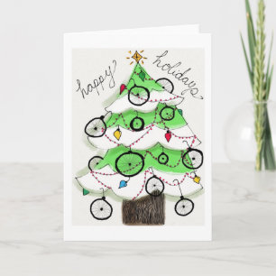 Cartão De Festividades Felizes Feriados de Bike