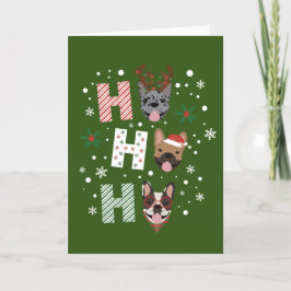 Cartão De Festividades Felizes Feriados do Cão-de-Obra Francês