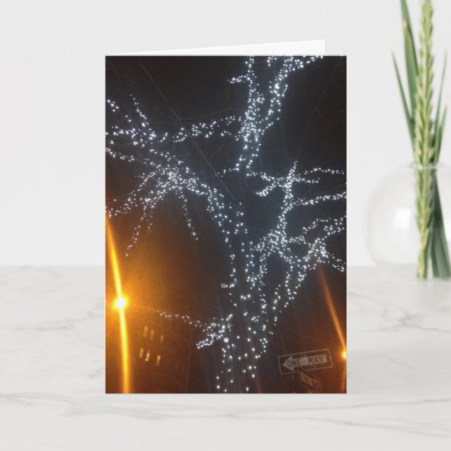 Cartão De Festividades Felizes Feriados Nova Iorque Natal Luzes NYC (Frente)