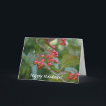 Cartão De Festividades Felizes Férias: Berries Vermelhos<br><div class="desc">Felizes Férias: Berries Vermelhos</div>