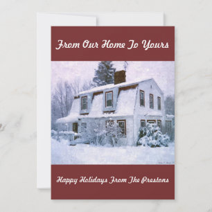 CARTÃO DE FESTIVIDADES FELIZES FÉRIAS DA NOSSA CASA PARA A SUA.