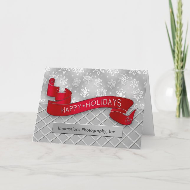 Cartão De Festividades FELIZES FÉRIAS (Natal comercial/comercial) Neve (Frente)