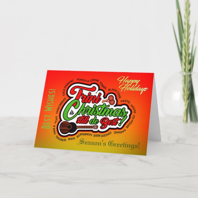 Cartão De Festividades Felizes Férias / Natal Trini (Frente)