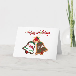 Cartão De Festividades Felizes Festas Biscoitos de Natal Bells