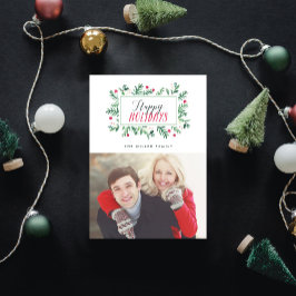 Cartão De Festividades Felizes Festas Botânicos Pintados