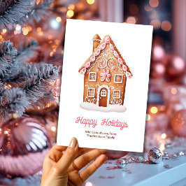 Cartão De Festividades Felizes Festas Casa de Biscoito de Natal