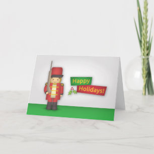 Cartão De Festividades Felizes Festas com Soldado Quebra-Nozes de Natal