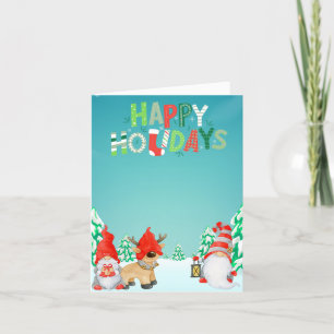 Cartão De Festividades Felizes Festas Gnomos