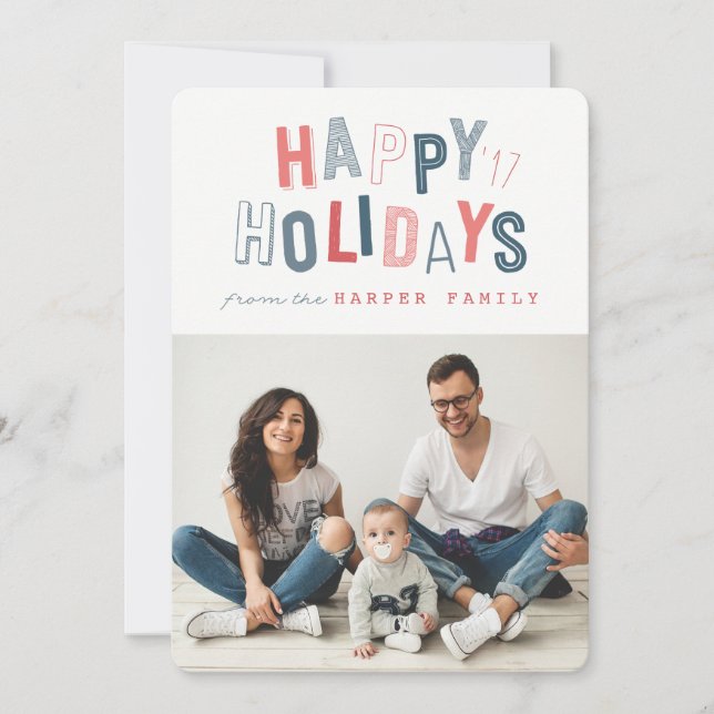 CARTÃO DE FESTIVIDADES FELIZES HOLIDAYS (Frente)