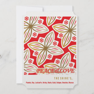 Cartão De Festividades FELIZES HOLIDAYS | Paz e Amor | Poinsettia | Féria