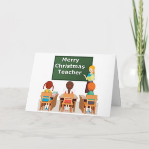CARTÃO DE FESTIVIDADES FELIZMENTE O NATAL É DESEJADO PARA A PROFESSORA