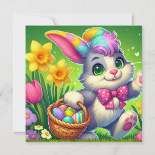 Cartão De Festividades Felz pascoa Bunny