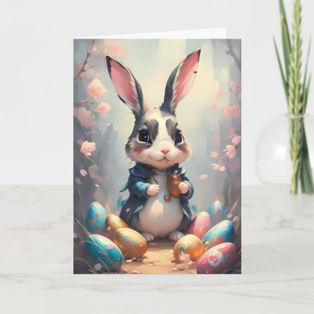 Cartão De Festividades Felz pascoa Bunny (Frente)