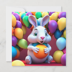 Cartão De Festividades Felz pascoa Bunny