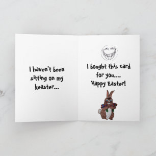 Cartão De Festividades FELZ PASCOA BUNNY COM placa ROSA