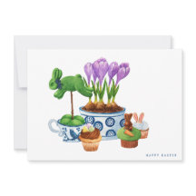 Felz pascoa Chinoiserie e Cupcakes Bunny