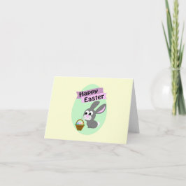 Cartão De Festividades Felz pascoa! Cinza Bunny