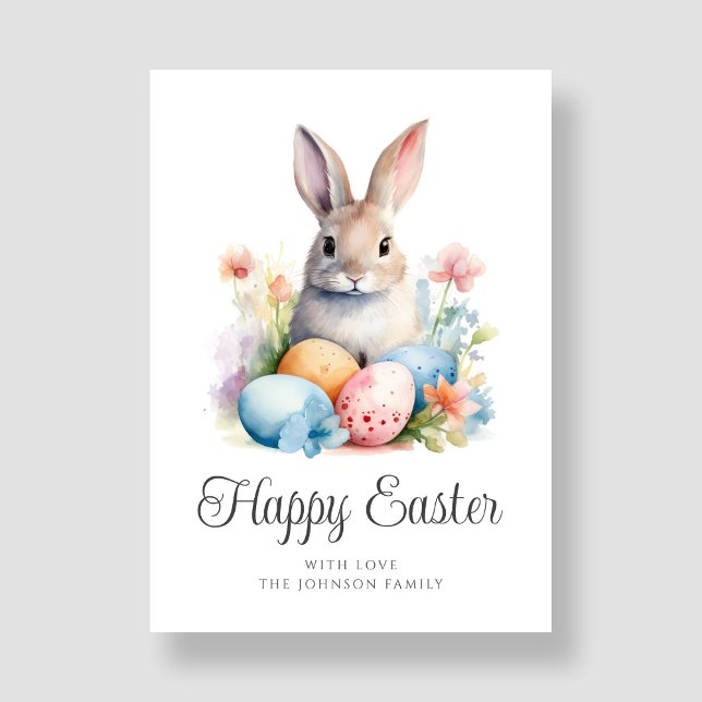 Cartão De Festividades Felz pascoa coelho bonito (Cute Bunny Happy Easter Holiday Card)