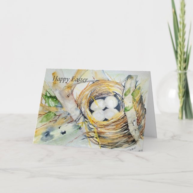 Cartão De Festividades Felz pascoa com ovos (Frente)