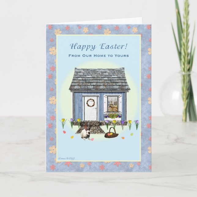 Cartão De Festividades Felz pascoa Da Nossa Casa Para A Sua (Frente)